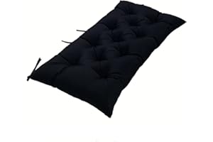 Eoieov Outdoor Bench Cushion, Black Patio Bench Cushions for Indoor Furniture,Non-Slip Tufted Thick Patio Pads 40 inch for Swing Chair, Wicker Loveseat Settee,40 * 20"