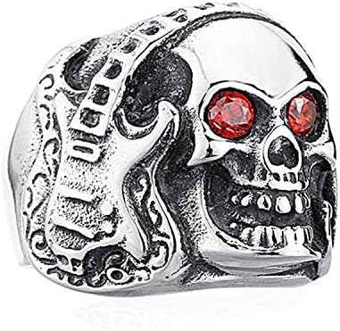 Gothic Punk Men Ring Jewelry Accessories Vintage Statement Hip Hop Skull Rings for Men,9,As Photo Show