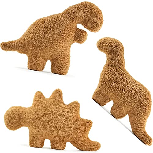 3 Packs Dino Nugget Pillow Plush, 18 inches Dinosaur Chicken Nugget Pillow Stuffed Animal Plush Toy, Dino Nugget Dinosaur Party Decoration Birthday for Kids Boys Girls