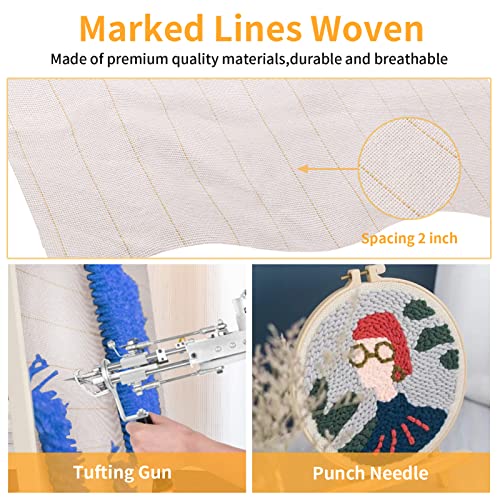 Primary Tufting Cloth with Marked Lines,Rug Backing Fabric,Monks Cloth