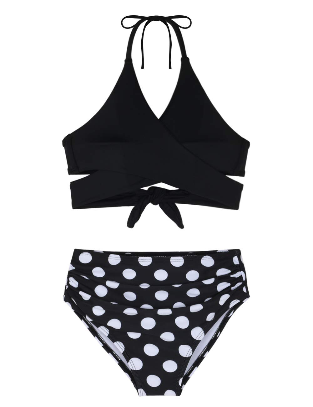 HilorGirl's Bikini Swimwear Crop Flounce Two Piece Swimsuits Kids One  Shoulder Bathing Suits