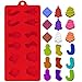 3 Pack Silicone Christmas Candy Molds, DanziX Christmas Chocolate Molds for Holiday Party Cake Decoration - Red,Green