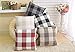 famibay Buffalo Plaid Pillow Covers, Classic Checker Farmhouse Pillowcase with Invisible Zipper Cotton Linen Decorative Cushion Covers Set of 2 (Red and Black,24 x 24)