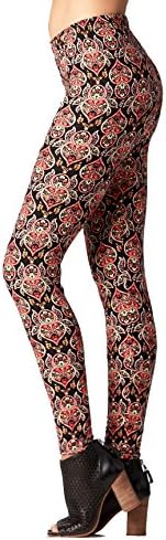 Conceited Leggings With Design (Red Black Paisley, Large/X-Large (12-24))