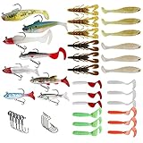ZWMING Soft Fishing Lures Set, Jig Head Soft