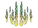 East Coast Vinyl Werkz - Flame Decals - 10pc. Set Yellow/Green - Made for/Compatible with: John Deere Riding Mower (Not Made by John Deere)
