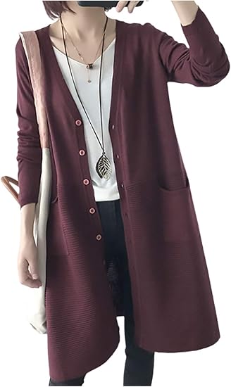 Amazon エムエルーセ ゆったり ミドル丈 カーディガン セーター Vネック ジャケット アウター 春 秋 冬 レディース ルーム ワンピース ネグリジェ 通販