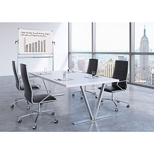 Lockways Reversible Magnetic Mobile Whiteboard - 48 x 36 Double Sided Dry Erase Whiteboard, Office Dry Erase Board 4 X 3, Anti-Scratch Powder Coating Aluminum Frame U12415211425 for Office & School - Thumbnail 2
