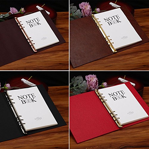 Exttlliy 2Pcs Metal A5 Notebook 6-Ring Binder Mechanism Replacement Kit Loose Leaf Binding Spines Combs for Personal Organizers Planners (Red Bronze)