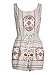 Choies Women's White Tribe Print Drawstring Waist Boho Romper Jumpsuit S