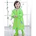 Cute Raincoat Jacket Hooded Poncho Rain Suit for Kids Girls Boys, Green (M)