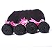 Perstar 8A Grade Brazilian Virgin Hair Straight Remy Hair 4 Bundles Remy Human Hair Weaves Natural Black (18 20 22 24, Natural Color)