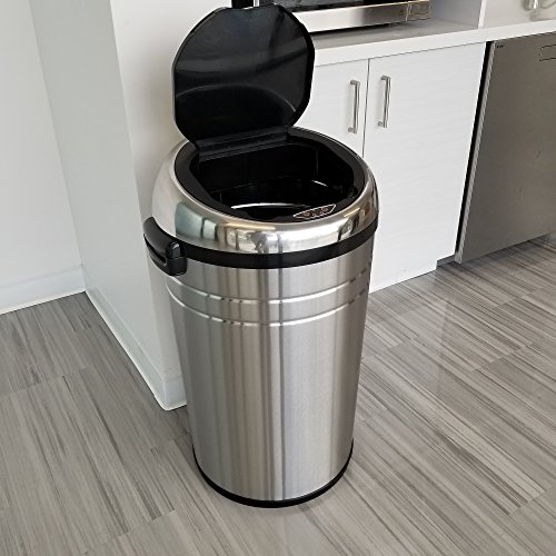 image for iTouchless 18 Gallon Commercial Size Touchless Sensor Trash Can with O