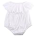 Baby Girl Romper Jumpsuit Off Shoulder Lotus Leaf Bodysuit Infant Clothes Outfit (80 (6-12M), White)