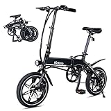 RINKMO FEB-S1 Folding Electric Bike,14 Inch Electric Bicycle with Dual Disc Brakes,36V 8Ah Removable Lithium-Ion Battery, Power Assist,250W Brushless Gear Motor, Suitable for Teens and Adults