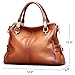 Jack&Chris Ladies Handbags and Purses Tote Bag for Women Leather Shoulder Bag, WB517 (Brown)