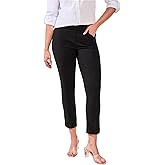 Tribal Womens Pull on Slimming Ankle Pants – Performance Stretch Dressy Casual Work Trousers