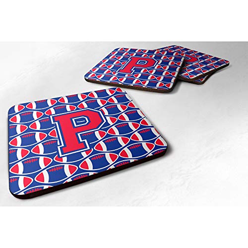 Caroline's Treasures CJ1076-PFC Letter P Football Harvard Crimson and Yale Blue…