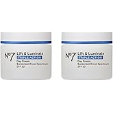 No7 Lift & Luminate Triple Action Face Cream - Fragrance Free Face Moisturizer with SPF 30 - Formulated with Anti Aging Collagen Peptides & Brightening Complex (2 Pack)