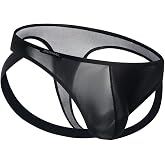 JOCKMAIL Mens Thongs Underwear JockStrap Mens Bikini Underwear G-string Jockstraps for Men Ice Silk Underwear