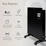 Devola Designer WiFi Electric Glass Panel Heater 500W with Timer Remote view 2