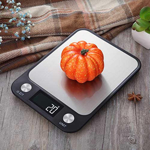 JDgoods Digital Kitchen Multifunction Food Scale, Balance Slim Stainless Steel Electronic Scales with Large Back-lit LCD Display for Baking & Cooking (5KG)