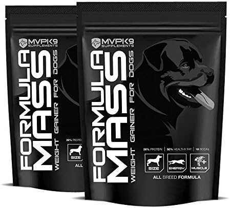 MVP K9 Supplements Formula Mass Weight Gainer for Dogs (90 Servings) Made in The USA - Helps Increase Weight & Adds Mass on Skinny Dogs.