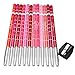 LuckyFine Lipliner Pencil Set with Pencil Sharpener (12-Pieces)