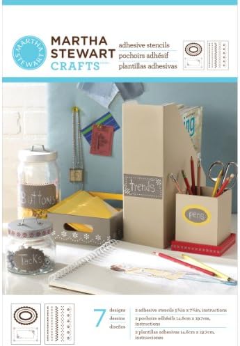 Martha Stewart Adhesive Stencils 5-3/4"X7-3/4" 2 Sheets/Pkg-Pretty Borders 7 Designs