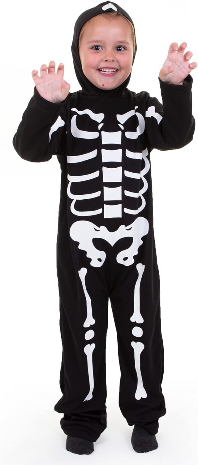 PRETEND TO BEE Glow in the Dark Skeleton Dress Up Costume for Kids, 3-5 Years