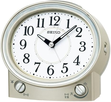 Amazon Co Jp セイコークロック Seiko Clock 目覚まし時計 Kr2g 音量調節機能付き 薄金色パール アナログ ホーム キッチン