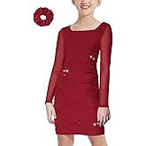 EXARUS Girls Formal Long Sleeve/Spaghetti Strap Dress Teen Party Dance Tween Juniors Tight Cute Bodycon Short Dresses