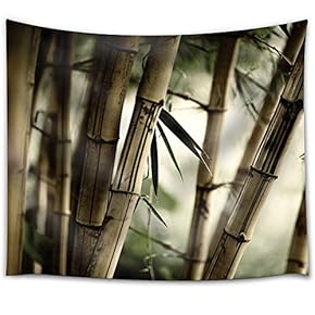 Bamboo in a Foggy Forest - Fabric Tapestry, Home Decor - 51x60 inches