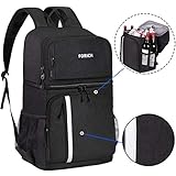 FORICH Insulated Cooler Backpack Double Deck Lightweight Leak Proof Backpack Cooler Bag Soft Lunch Backpack with Cooler Compartment for Men Women to Work Beach Travel Picnics Camping Hiking