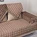 OstepDecor Couch Cover, Sofa Cover, Quilted Sectional Couch Covers, Velvet Sofa Slipcover for Dogs Cats Pet Love Seat Recliner Leather L Shaped, Armrest Backrest Cover, Coffee 28 x 28 Inches