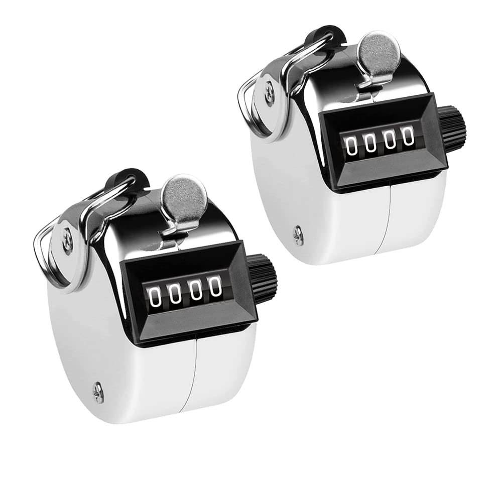 Hand Tally Counter,2 PCS 4 Digit Clicker Counter Digital Counter Handheld Tally Finger Clicker Handheld Ring Click Lap Manual Clicker Number Hand Tally Counter Tracker Counter