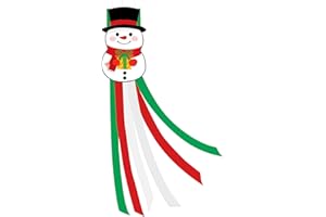 JREMREO 40 Inches Christmas Snowman Windsock Decoration, Hanging Outdoor Winter Decor, Festive Xmas Holiday-Themed Wind Sock Ornament for Garden, Patio, and Yard