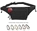 Mens Black Gun Pistol Pouch Carry Concealment Concealed Large Tactical Nylon Fanny Pack with Large Key Ring Carabiner