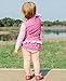 RuffleButts Little Girls Berry Striped Polka LS Rash Guard Bikini