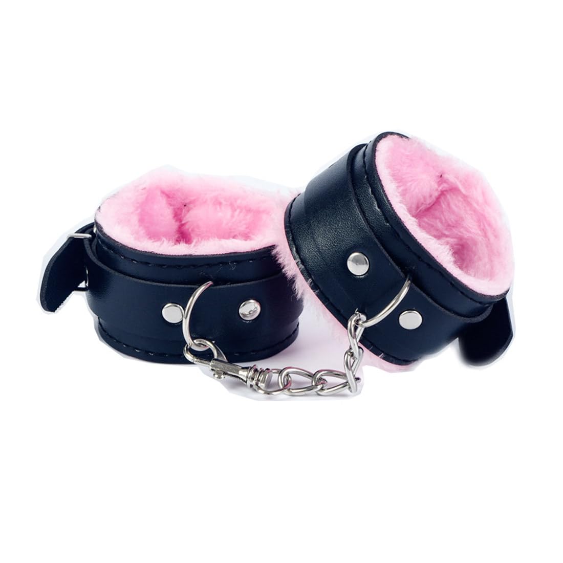 Fuwok Leather Hand Cǔffs Adjust Wris 008 (Black Pink)