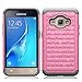 J1 Case, Galaxy Amp 2 Case, Galaxy Express 3 Case, NOKEA Studded Rhinestone [Shock Absorption] Hybrid Armor Defender Protective Case Cover for Samsung Galaxy J1 2016 / Amp 2 / Express 3 (Pink Grey)