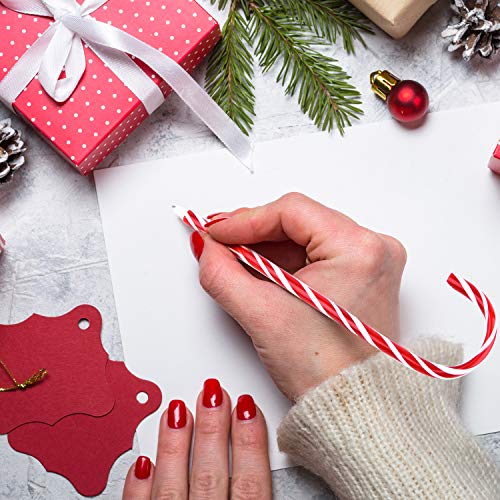 SAYAYA 48 Pieces Candy Cane Pen Christmas Pens with Black Ink for Christmas Holiday New Years Home Decor Party Gift (Red) - Thumbnail 3