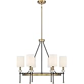 Savoy House 1-1893-6-143 Tivoli Traditional White Fabric Chandelier with Clear Crystal Accents, 6-Light 360 Total Watts, 24" 