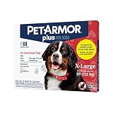 PETARMOR Plus for Dogs Flea and Tick Prevention for Dogs, Long-Lasting & Fast-Acting Topical Dog Flea Treatment, 3 Count, PetArmor Plus Flea & Tick Prevention for Extra Large Dogs with Fipronil (88 to 132 Pounds), 3 Monthly Treatments