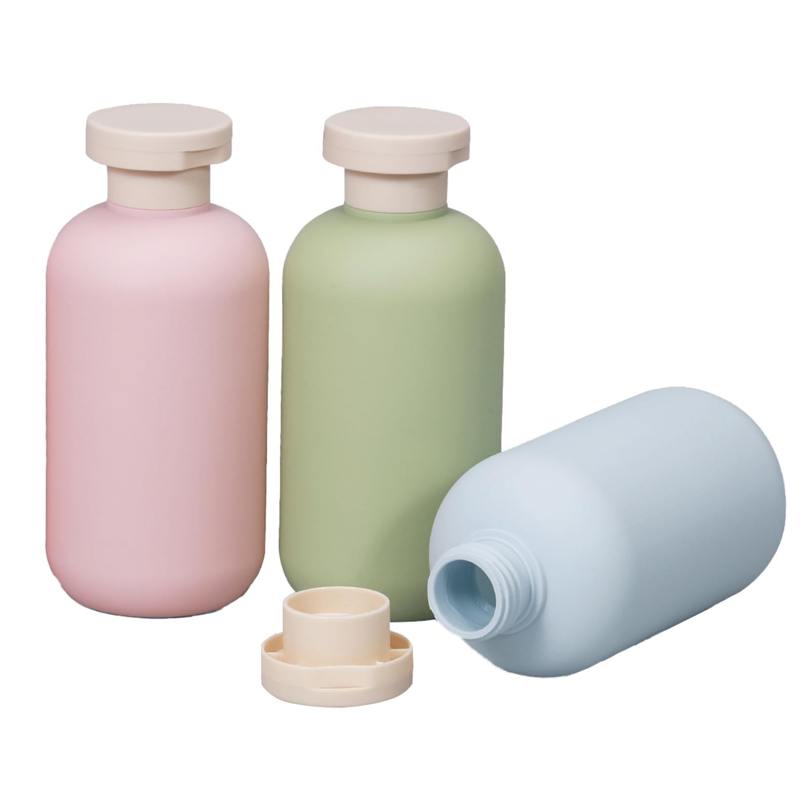 UINOFER Squeeze Bottles, Travel Bottles, Shampoo Bottles for Filling, HDPE Leak-Proof Travel Container for Shampoo, Creams, Lotion, Toiletries (3pcs, 300ml)