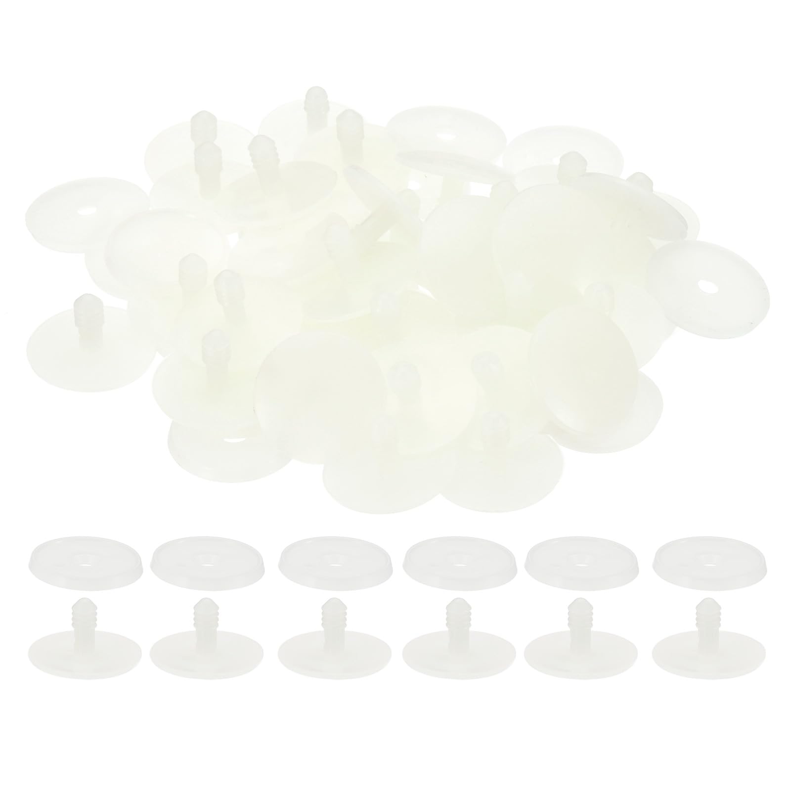 PATIKIL 30mm Joints, 30 Set Plastic Removable Animal Joints Connector Engage Bolt for Bear Limbs Making Head Joints DIY Crafts Accessories, White