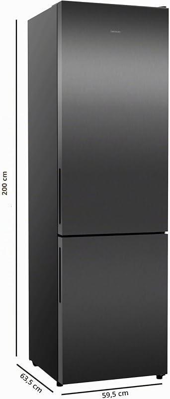 Réfrigérateur Combi 356L Bolero CoolMarket Combi 356i Dark D. 200cm de Hauteur, 59,5 cm de Largeur, Classe E, Technologie Multi Airflow, FreshnessFlex et HumidityFlex HUB