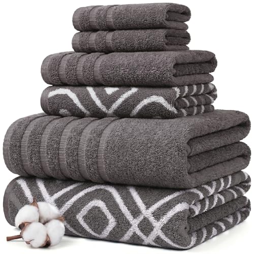 Amrapur Pacific Coast Textiles 6 Pc Yarn Dyed Towel Oxford Ash Grey, 6-Piece