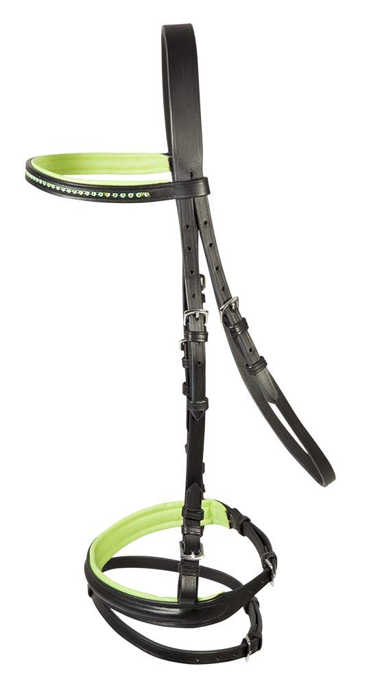 PFIFF 'Staines' Bridle Black/Green Mini Shetty