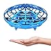 Lumsburry Hand Operated Mini Drone for Kids, Flying Ball Toy UFO Helicopter Infrared Induction Quadcopter with LED Light 360 Degree Rotation (Blue)